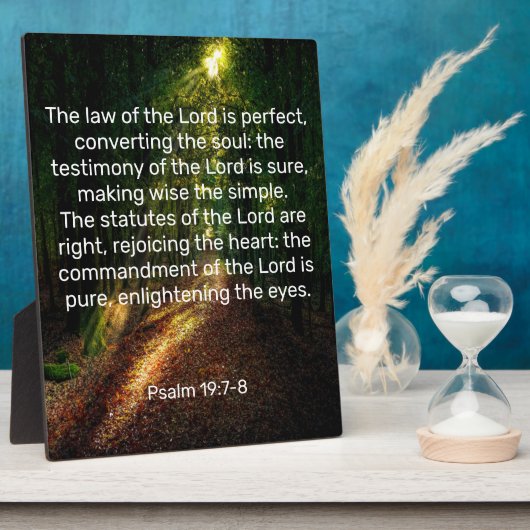 Psalm 19:7-8 Plaque Fotoplaat (Zijkant)