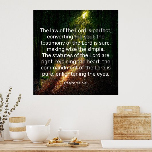 Psalm 19:7-8 poster (Keuken)