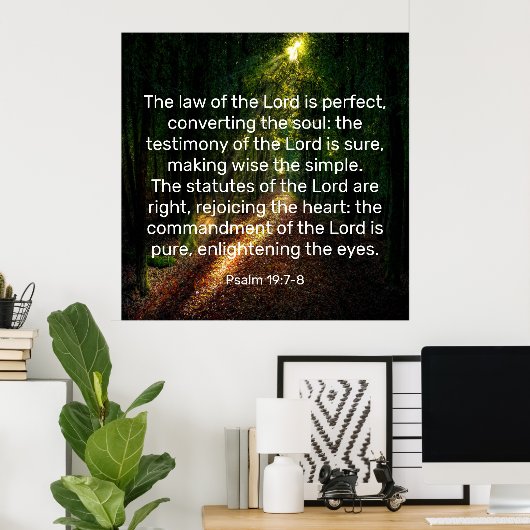 Psalm 19:7-8 poster (Thuiskantoor)