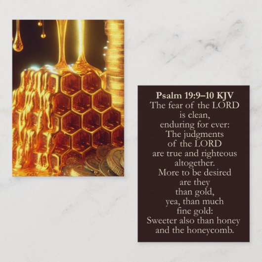 Psalm 19:9-10 KJV Kaarten - Zoeter dan Honing Visitekaartje (Voorkant / Achterkant)