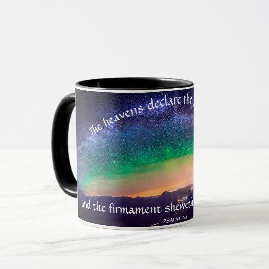Psalm 19 Galaxy Sky Inspirerend Christelijk Mok (Voorkant links)