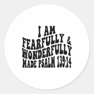 Psalm 1 14 Ik ben angstig en wonderbaarlijk tot ru Ronde Sticker