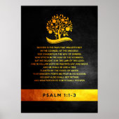 Psalm 1:1-3 Bijbelversie Poster (Voorkant)