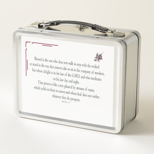 Psalm 1:1-3, Blessed is degene die: (Achterkant)