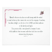 Psalm 1:1-3, Blessed is degene die: Foto Afdruk (Voorkant)