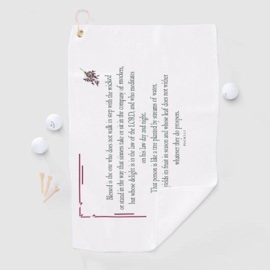 Psalm 1:1-3, Blessed is degene die: Golfhanddoek (Insitu)