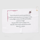 Psalm 1:1-3, Blessed is degene die: Golfhanddoek (Horizontaal)