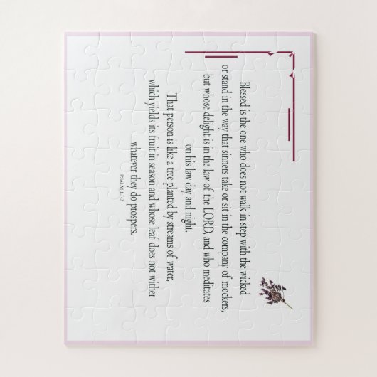 Psalm 1:1-3, Blessed is degene die: Legpuzzel (Verticaal)