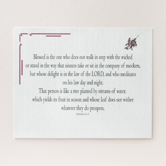 Psalm 1:1-3, Blessed is degene die: Legpuzzel (Horizontaal)