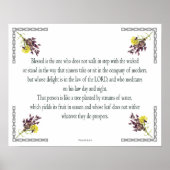 Psalm 1:1-3, Blessed is degene die Poster (Voorkant)