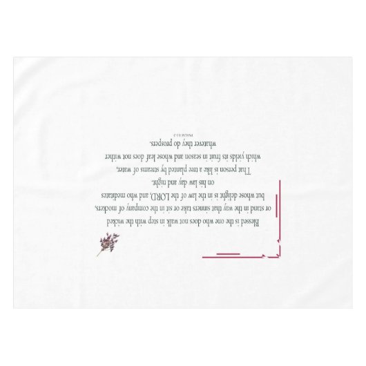 Psalm 1:1-3, Blessed is degene die: Tafelkleed (Voorkant (Horizontaal))