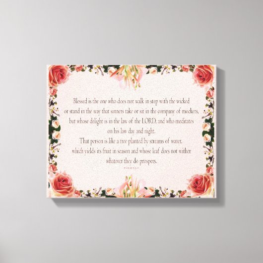 PSALM 1:1-3 Botanic Design, Canvas Afdruk (Voorkant)