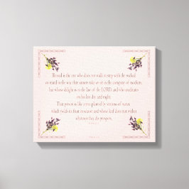 PSALM 1:1-3 Botanic Design, Canvas Afdruk