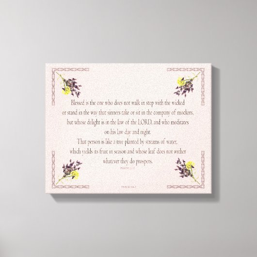 PSALM 1:1-3 Botanic Design, Canvas Afdruk (Voorkant)
