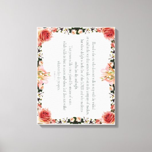 PSALM 1:1-3 Botanic Design, Canvas Afdruk (Voorkant)