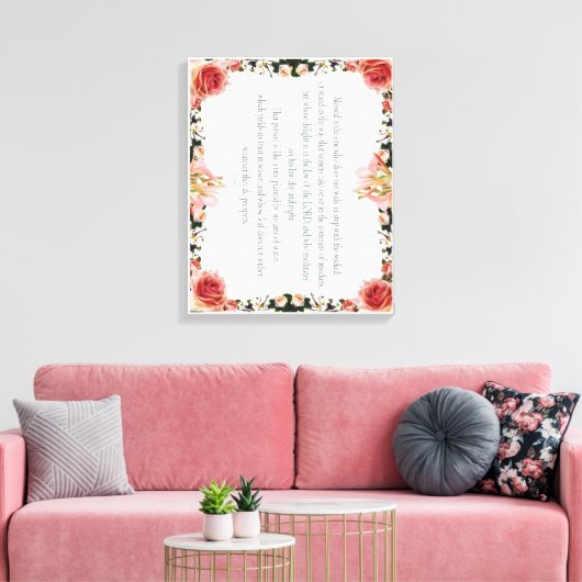 PSALM 1:1-3 Botanic Design, Canvas Afdruk (Insitu (Woonkamer))
