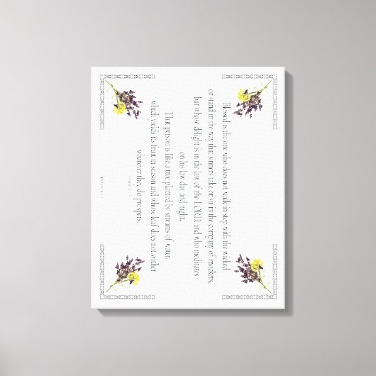 PSALM 1:1-3 Botanic Design, Canvas Afdruk (Voorkant)
