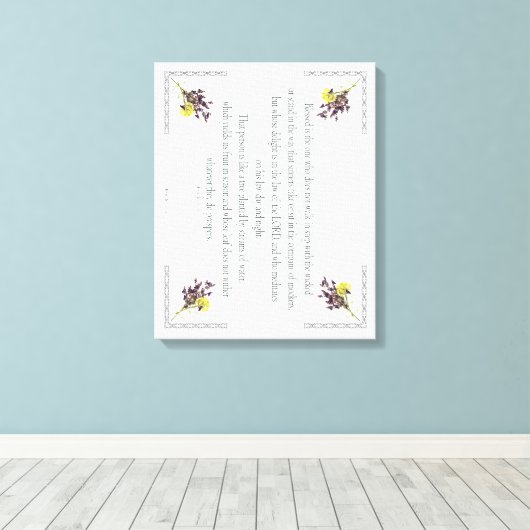 PSALM 1:1-3 Botanic Design, Canvas Afdruk (Insitu (Houten vloer))