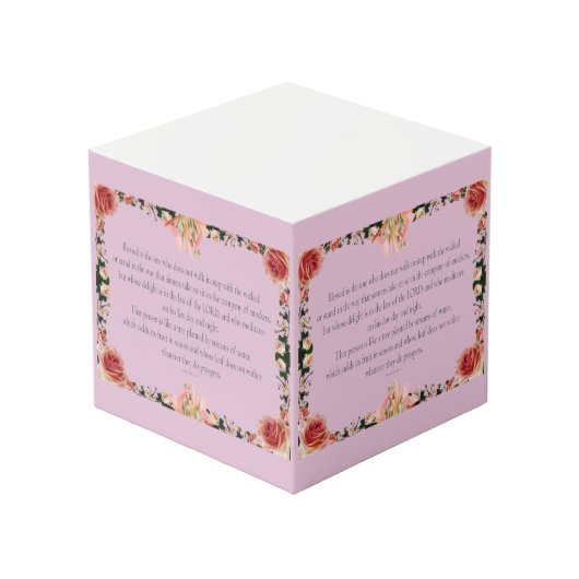 PSALM 1:1-3 Botanic Design, Kubus (Voorkant hoekig)