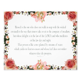 PSALM 1:1-3 Botanisch ontwerp, Foto Afdruk