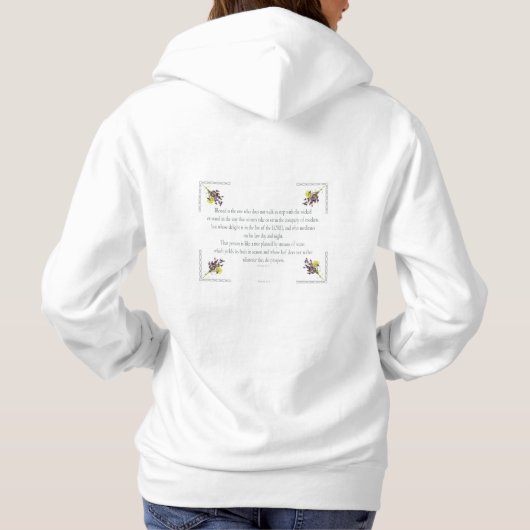 PSALM 1:1-3 Botanisch ontwerp, Hoodie (Achterkant)