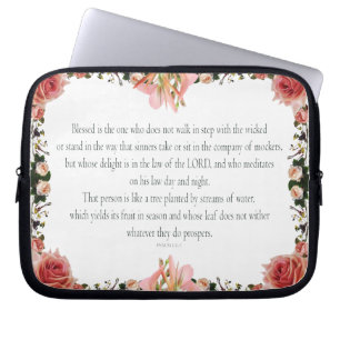 PSALM 1:1-3 Botanisch ontwerp, Laptop Sleeve