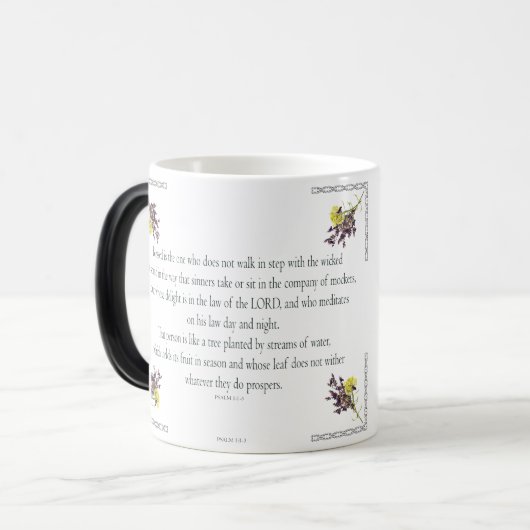 PSALM 1:1-3 Botanisch ontwerp, Magische Mok (Voorkant links)