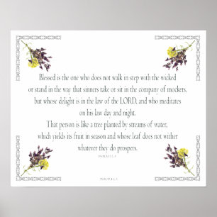 PSALM 1:1-3 Botanisch ontwerp, Poster