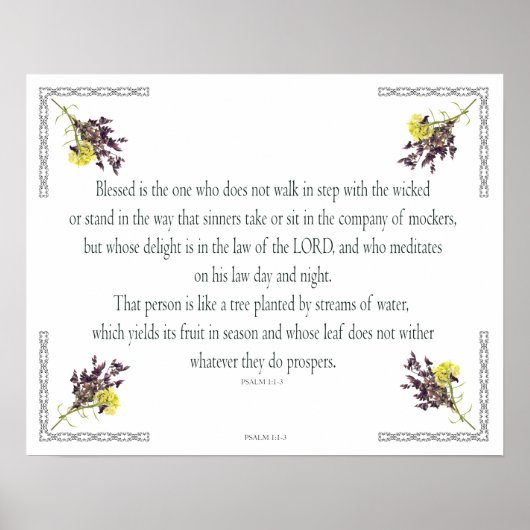 PSALM 1:1-3 Botanisch ontwerp, Poster (Voorkant)