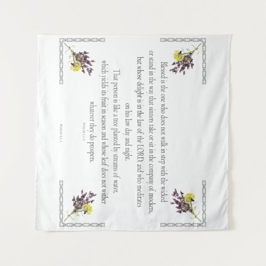 PSALM 1:1-3 Botanisch ontwerp, Wandkleed (Voorkant (horizontaal))