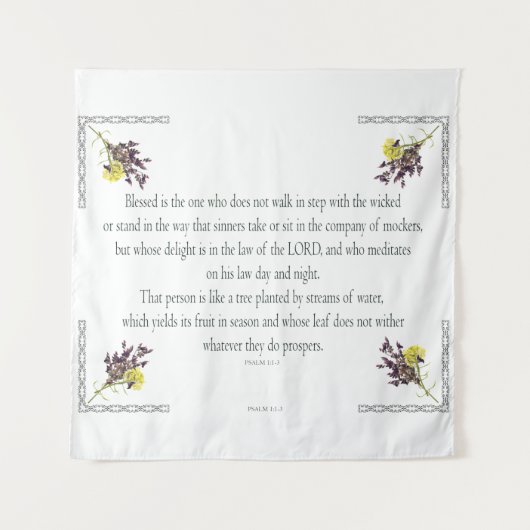 PSALM 1:1-3 Botanisch ontwerp, Wandkleed (Voorkant)