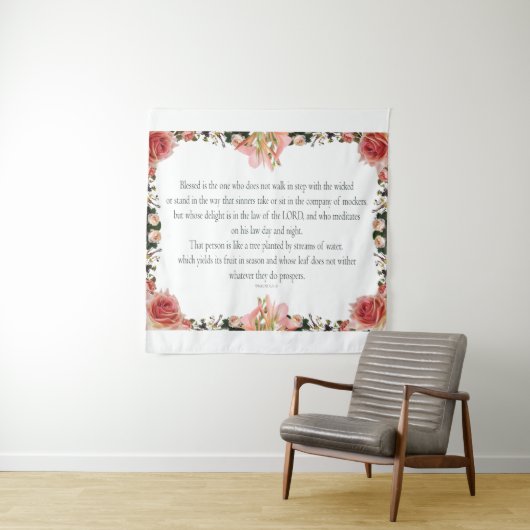 PSALM 1:1-3 Botanisch ontwerp, Wandkleed (In situ)
