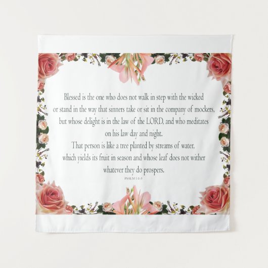 PSALM 1:1-3 Botanisch ontwerp, Wandkleed (Voorkant)