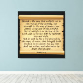 Psalm 1:1-3 Canvas afdrukken (Insitu (Houten vloer))