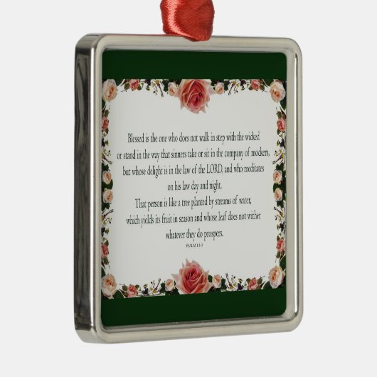 Psalm 1:1-3, geblesseerd is het metalen ornament (Rechts)