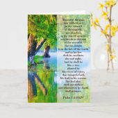 Psalm 1:1-3 Gezegend is de man Christelijke Groet Kaart (Gele Bloem)