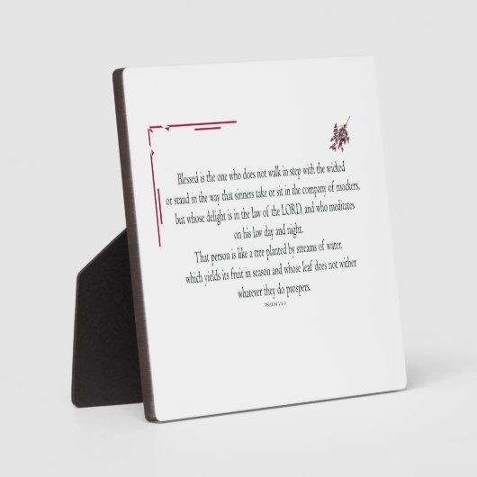 Psalm 1:1-3, Gezegend is degene die, Fotoplaat (Voorkant)