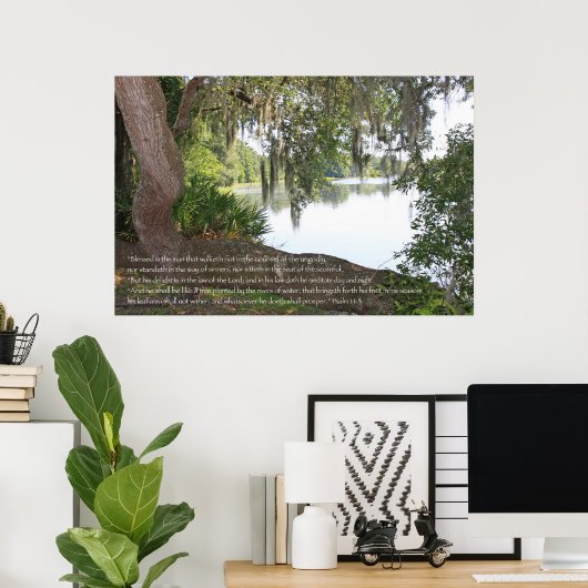 Psalm 1:1-3 het Poster van de Manuscript (Thuiskantoor)