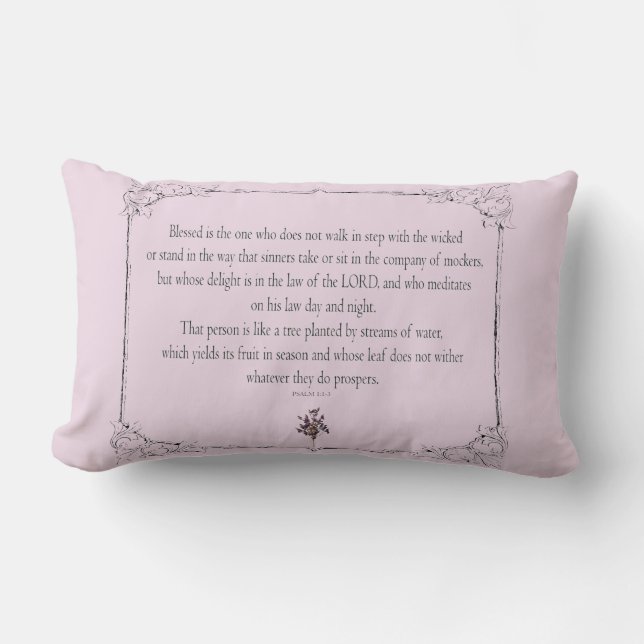Psalm 1-1-3, loop niet in Stap met Kleuren, Kussen (Voorkant)