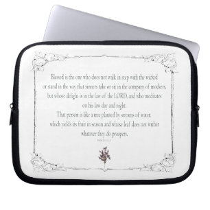 Psalm 1-1-3, loop niet in Stap met Kleuren, Laptop Sleeve