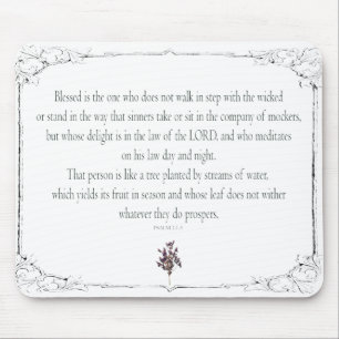 Psalm 1-1-3, loop niet in Stap met Kleuren, Muismat