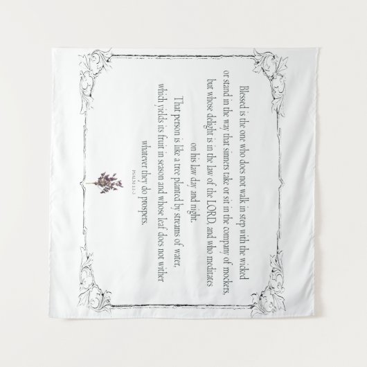 Psalm 1-1-3, loop niet in Stap met Kleuren, Wandkleed (Voorkant (horizontaal))