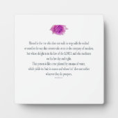 PSALM 1:1-3 met Paarse Bloem Fotoplaat (Voorkant)