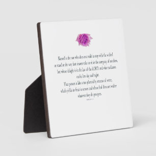 PSALM 1:1-3 met Paarse Bloem Fotoplaat