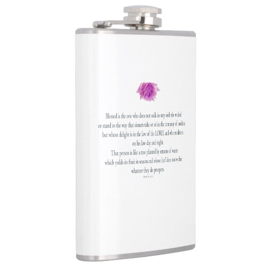 PSALM 1:1-3 met Paarse ventilator Heupfles (Rechts)