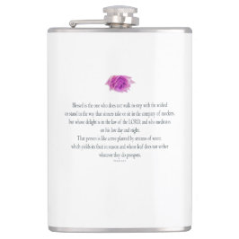 PSALM 1:1-3 met Paarse ventilator Heupfles