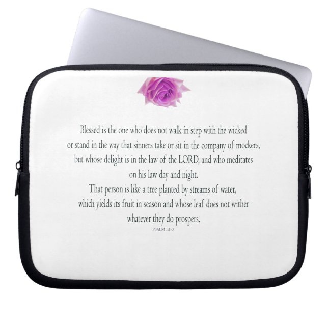 PSALM 1:1-3 met Paarse ventilator Laptop Sleeve (Voorkant)
