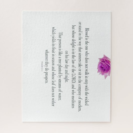 PSALM 1:1-3 met Paarse ventilator Legpuzzel (Verticaal)