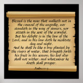 Psalm 1:1-3 poster (Voorkant)