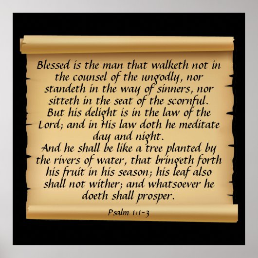 Psalm 1:1-3 poster (Voorkant)